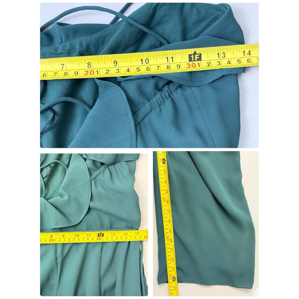 NWT Abercrombie & Fitch Heartfelt Culotte Jumpsuit Green Size M Lace Up Back - Picture 10 of 10